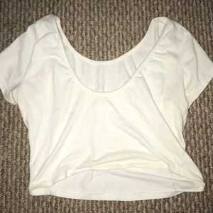 White cropped shirt